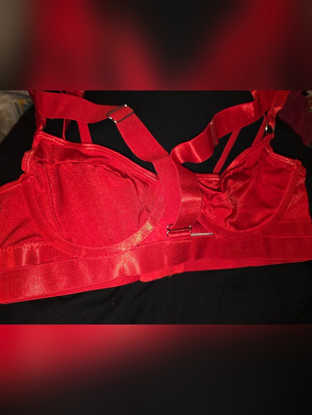 NWT Avidlove Red Strappy Lingerie Set‎ Harness Underwire Bra Panty S - Picture 7 of 8